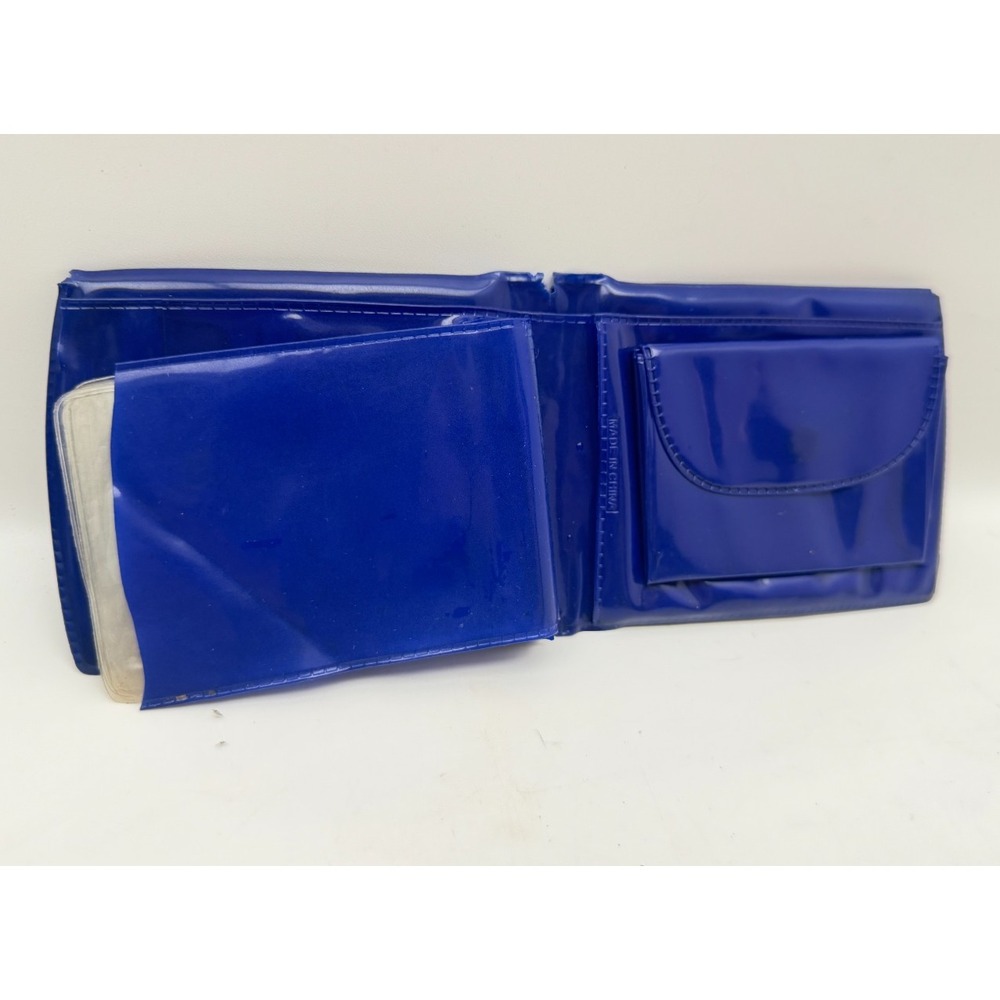 Vintage 1995 Mighty Morphin Power Rangers Blue Vinyl Bifold Wallet Saban - Picture 7 of 12
